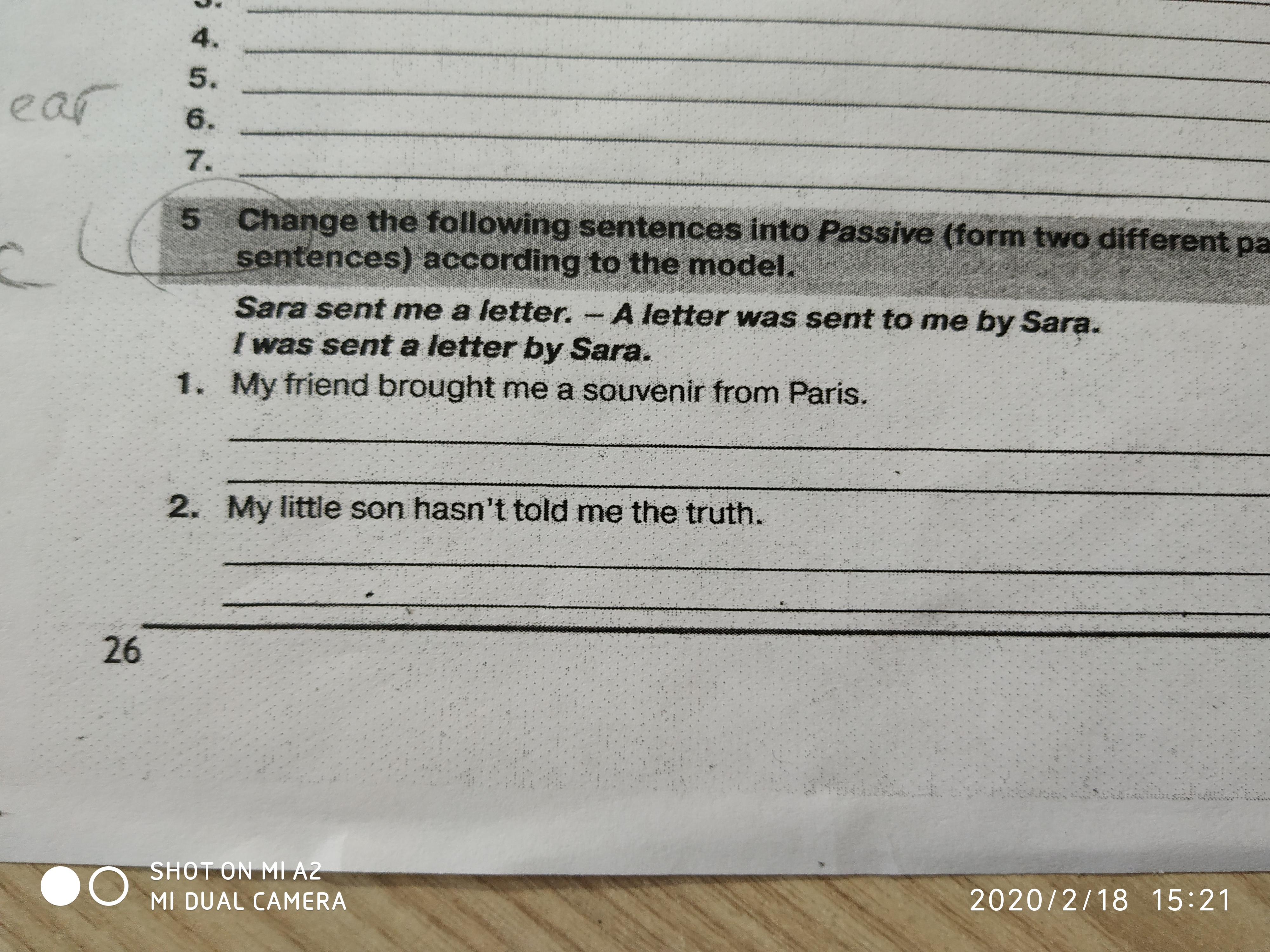 Transform the sentences from passive into active. Change the following sentences into Passive. 6 Change the following sentences into Passive. They expect. Change the following sentences into Passive father has just connected. By maker for Passive sentences.