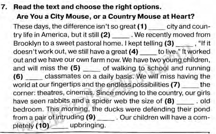 Read the letter and choose