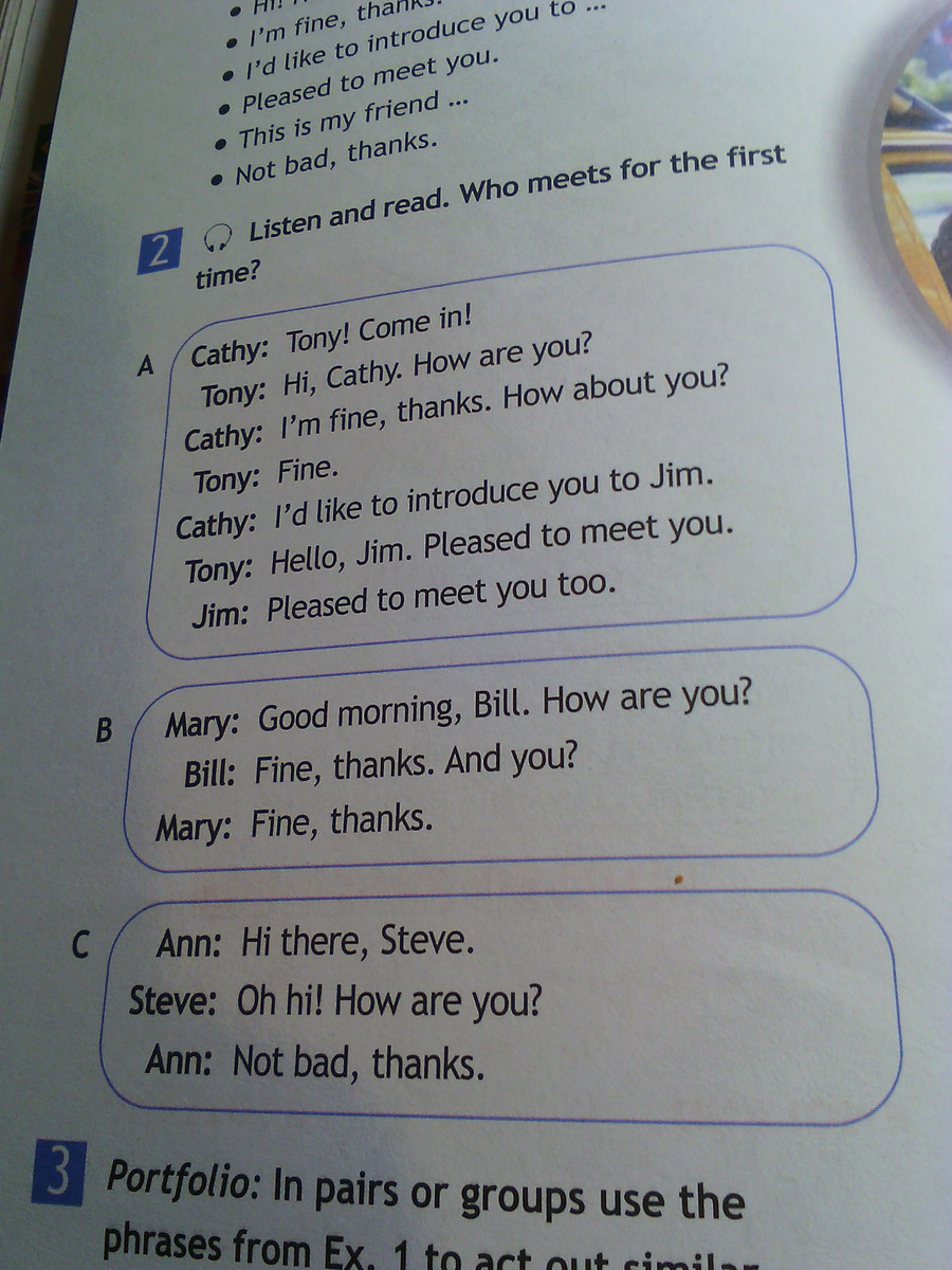 In pairs read out the dialogue. In pairs read out the dialogue
