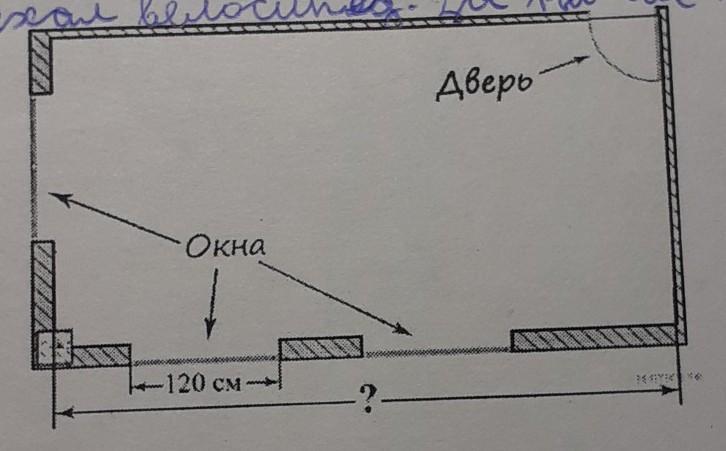 На рисунке изображен план комнаты ширина окна 180