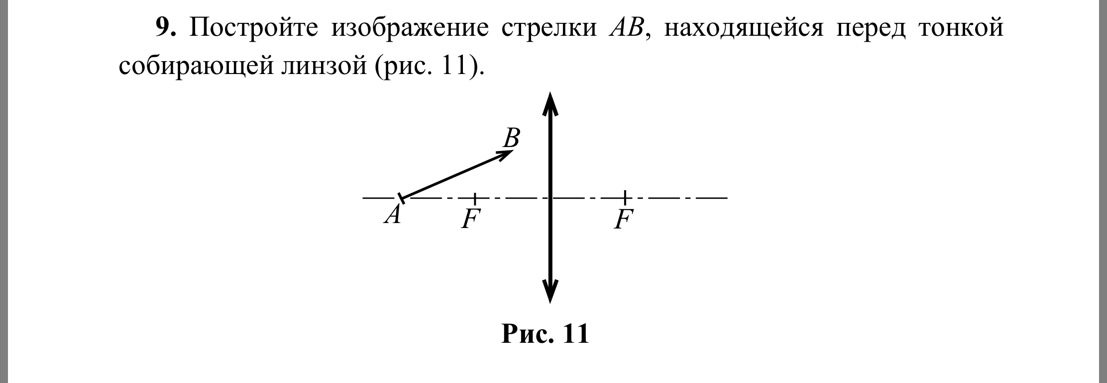 Перед тонкой собирающей линзой расположен предмет ab так как показано на рисунке