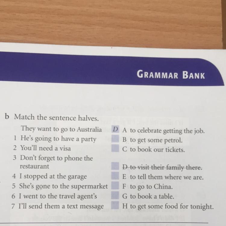 Match the halves to make sentences. Английский язык Grammar Bank. Match the sentences. Grammar Bank 1b. Match the sentences halves.