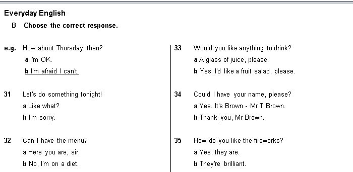 Choose a b. Choose the correct response ответы. Тест по английскому языку choose the correct response. Everyday English ответы. Everyday English choose the correct response ответы.