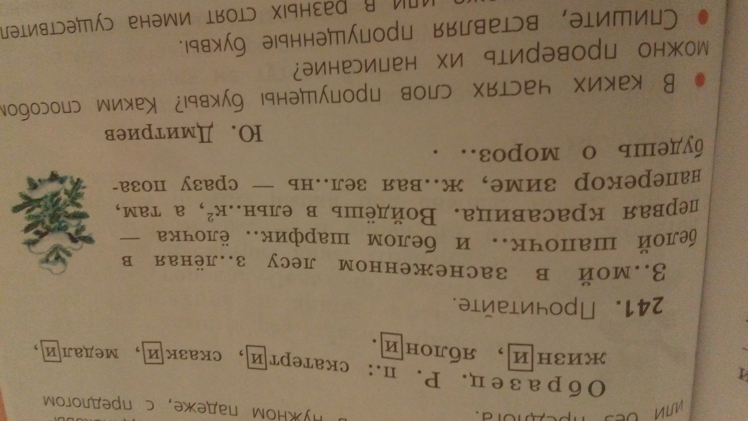 Ставить пропущенные буквы определить склонение