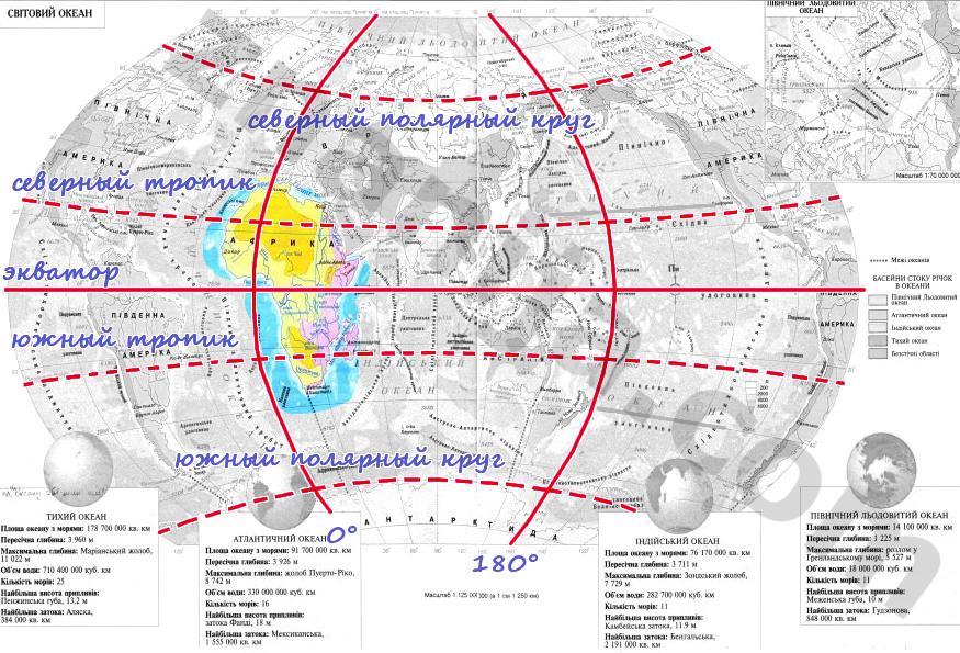 Карта мира северный тропик