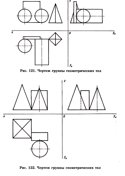 Технический рисунок группы геометрических тел