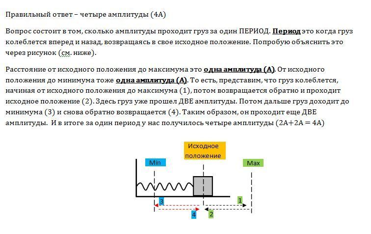 Амплитуда колебаний груза на пружине равна 10 см. Какой …