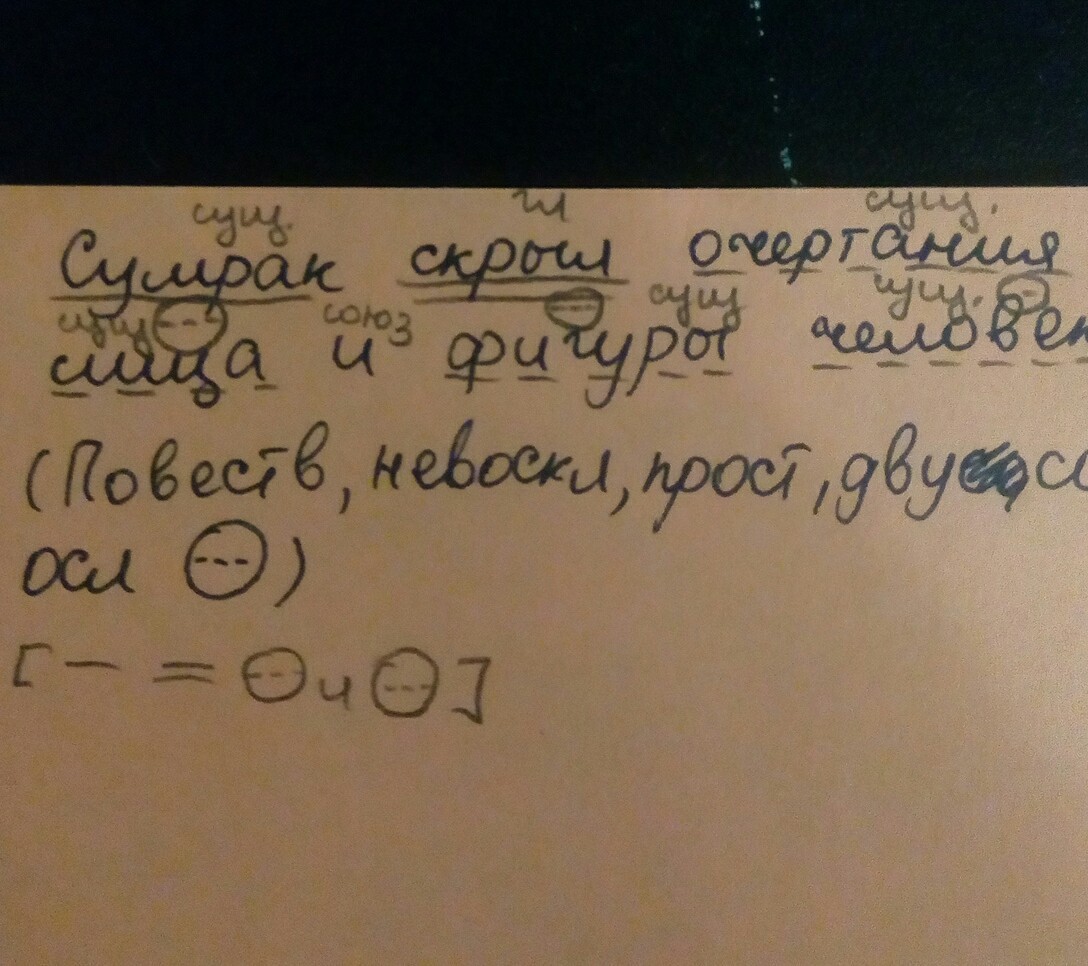 Разбор предложения сумрак ночи осенней разлит