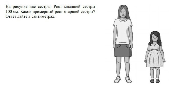 На рисунке две сестры рост младшей сестры 100 см каков примерный рост старшей сестры 100