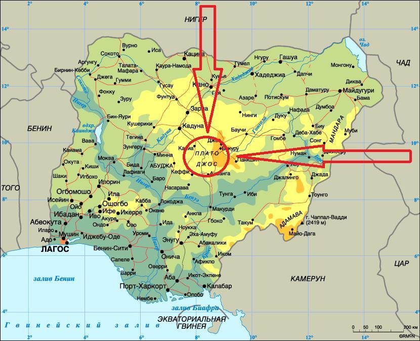 Политическая карта нигерии