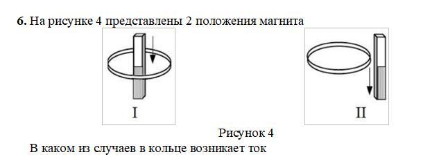 Магнит вводят в кольцо в результате чего появляется ток направление которого показано на рисунке