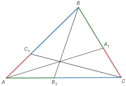 Точка пересечения произвольного треугольника. Чевиана делит сторону ab. Докажите существование точки нагеля для произвольного треугольника.. Как разделить треугольник пополам. Разделить треугольник пополам не через вершину.