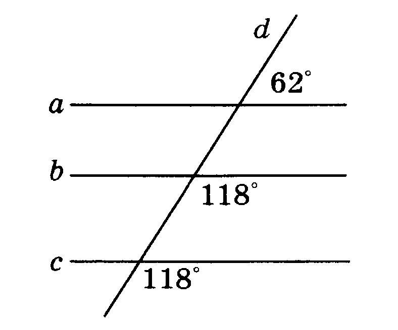 На рисунке 118 прямые а б и с пересечены прямой d угол 1 42