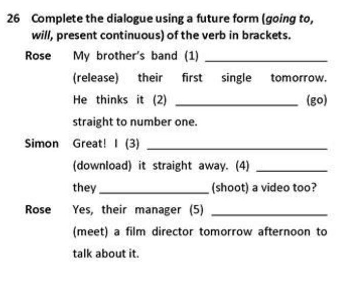 Complete the dialogue using the phrases below