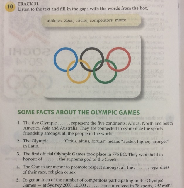 Сделать задание 5. Тетради Олимпийские игры. Some facts about the Olympic games. Text 2 the Olympic games. Some facts about the Olympic games 10 упражнение ответы.