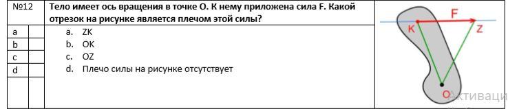 Плечом силы см рисунок относительно оси проходящей через точку о является отрезок