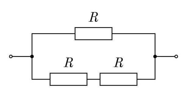 Общее сопротивление изображенного на схеме участка цепи равно все сопротивления 2 ом