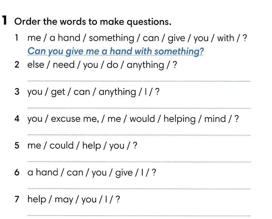 Order the words to make reported questions