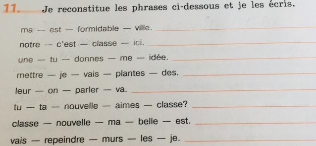 Faites des phrases