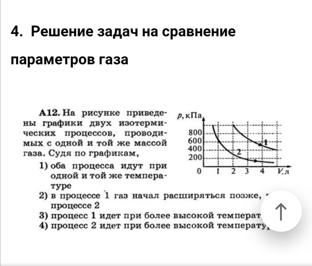 Какие два процесса изменения состояния газа представлены на графиках рисунка 1