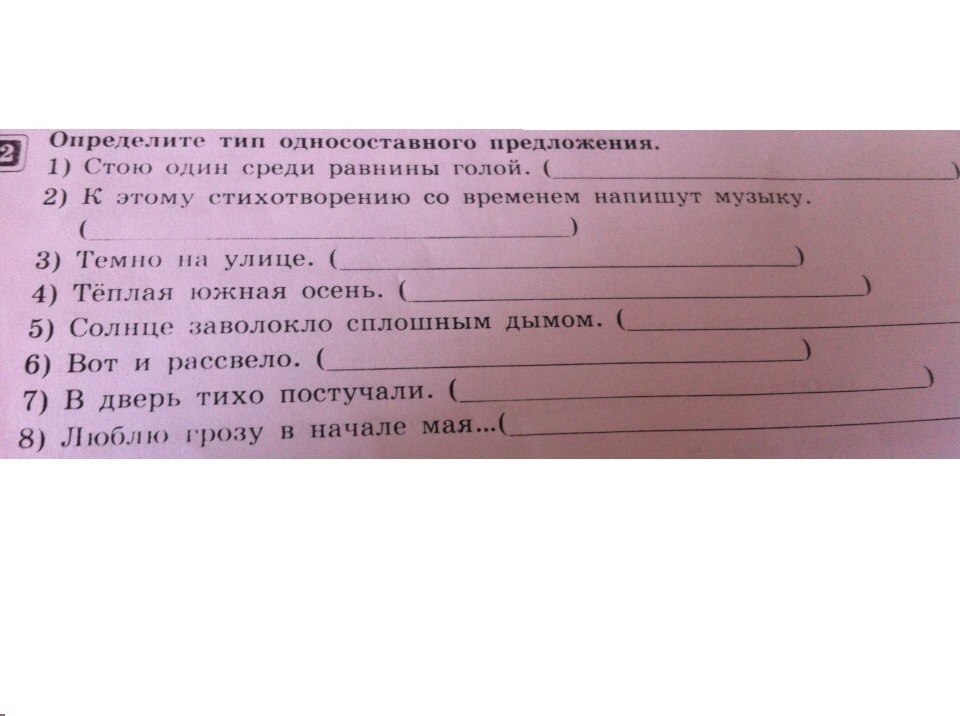 Определите Тип односоставного предложения 1 запишите ответ. Определите Тип односоставного предложения стою один среди равнины. Определите Тип односоставного предложения на улице уже рассвело. Стою один среди равнины ровной Тип односоставного.