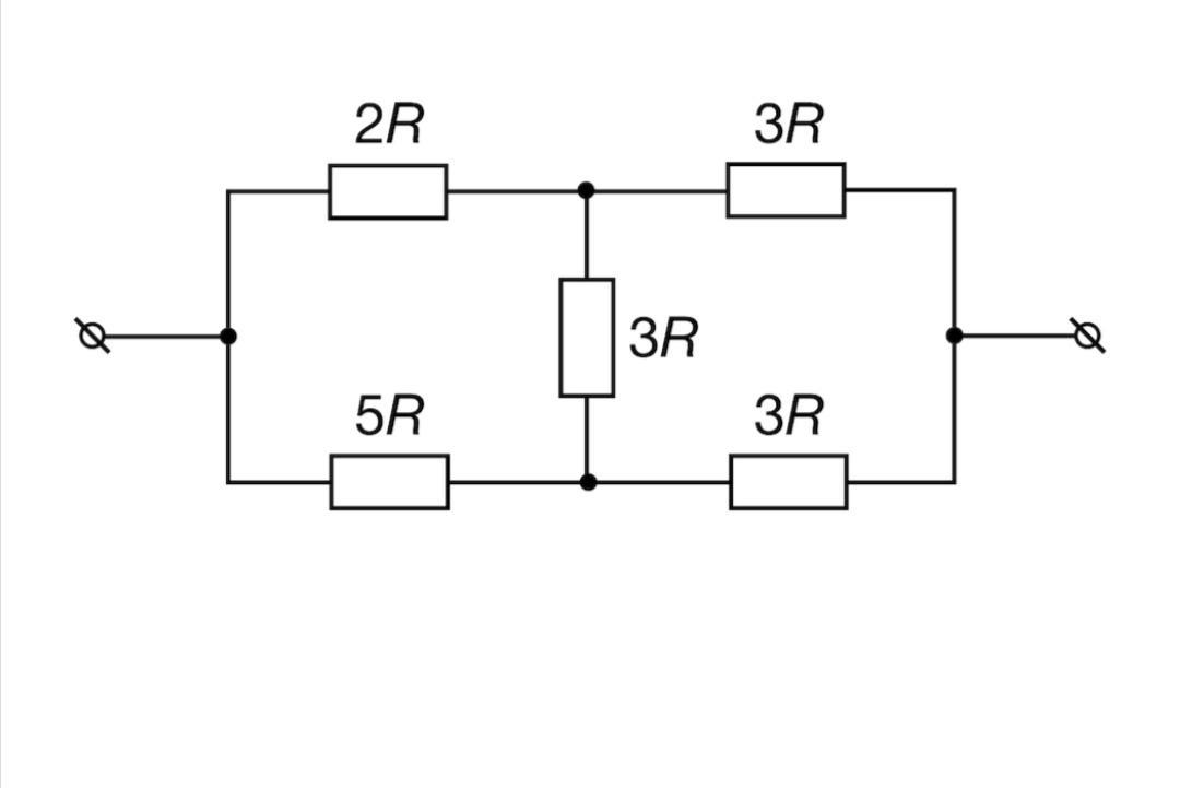 На участке цепи изображенном на рисунке сопротивление каждого резистора равно r полное сопротивление