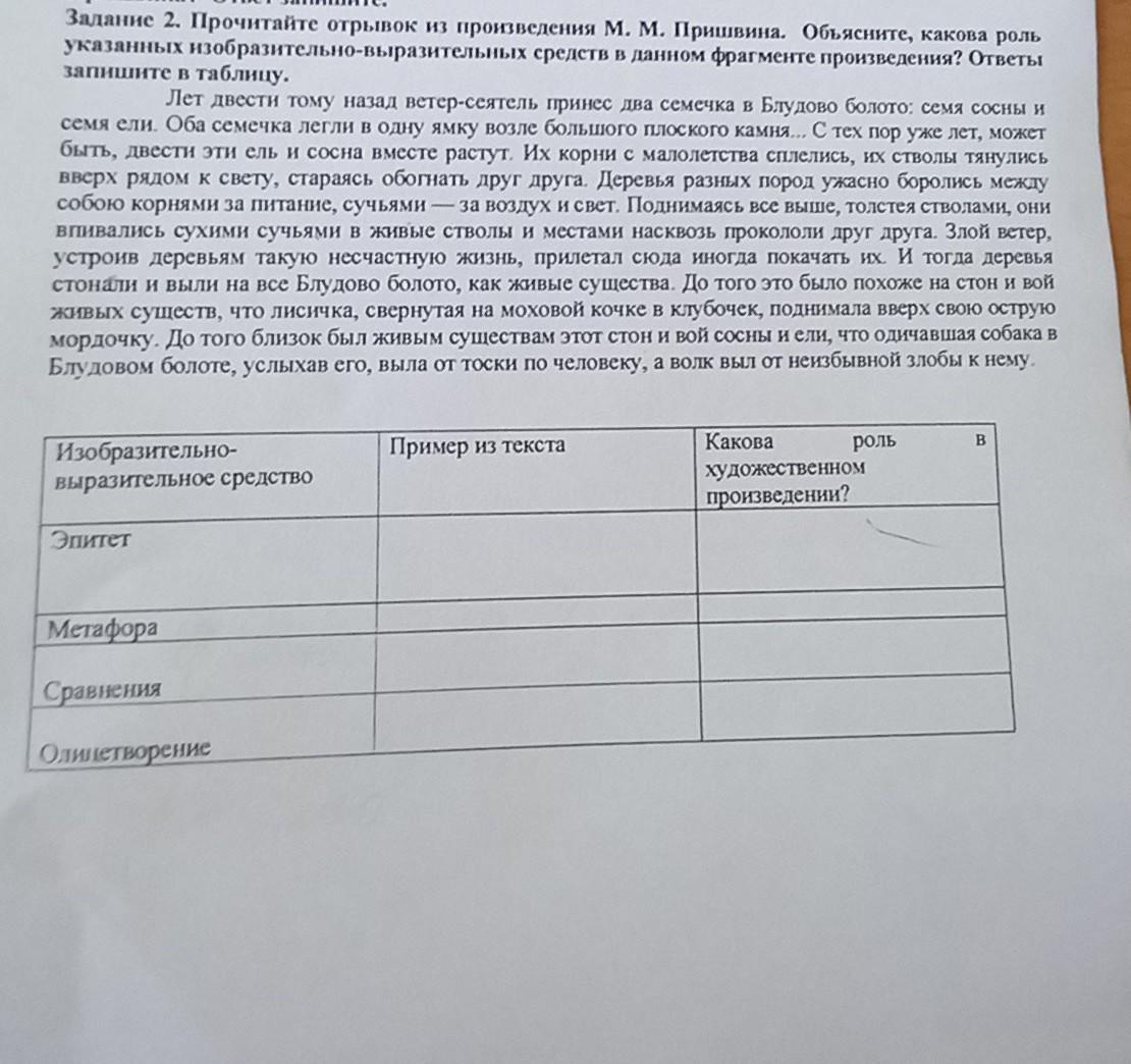 Прочитай фрагмент произведения. Прочитайте отрывок. Отсените таблицу. Прочитайте отрывок из древнего повествования. Сравните произведения м м Пришвина заполните таблицу.