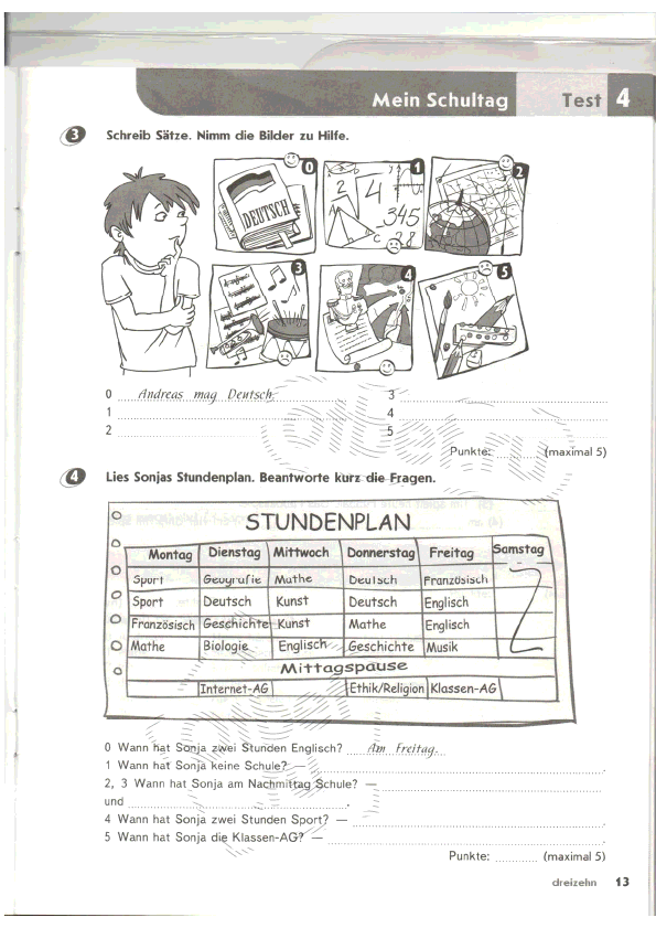 Горизонты 5 класс mein schultag презентация