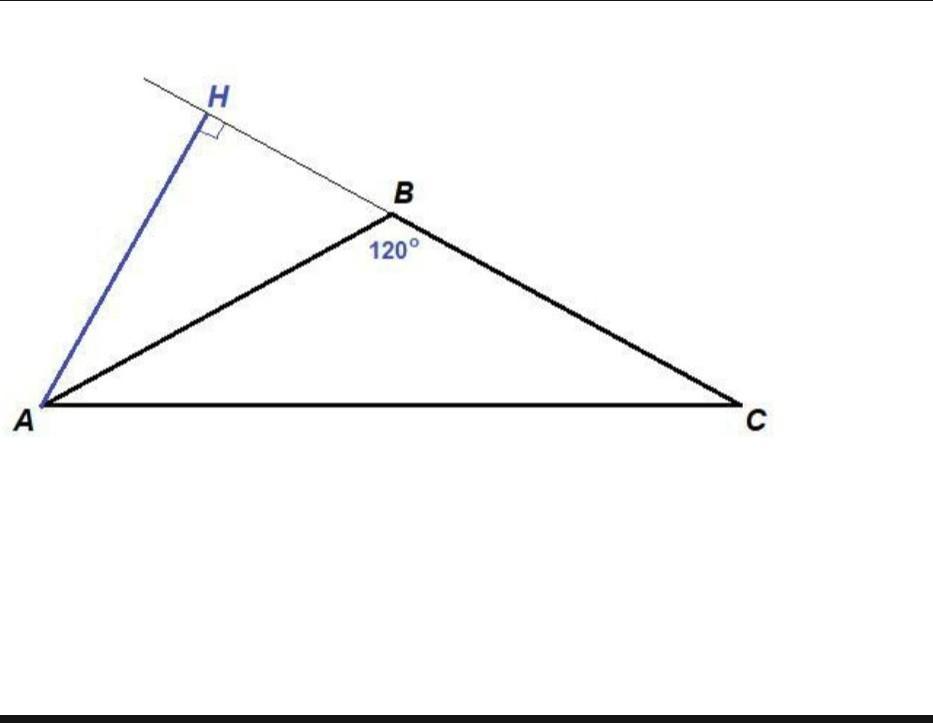 На рисунке в равнобедренном треугольнике абс с основанием ас угол б равен 120 а высота