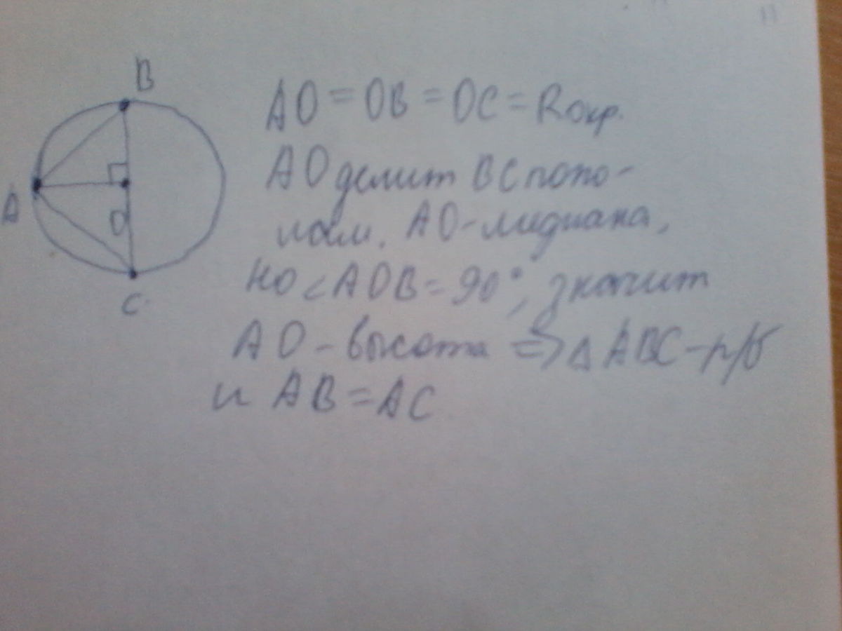 Отрезок вс диаметр окружности