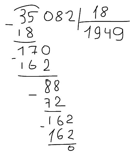 Как делить углом. 35082 Разделить на 18 в столбик. 35082 18 Столбиком. Как делить числа углом.