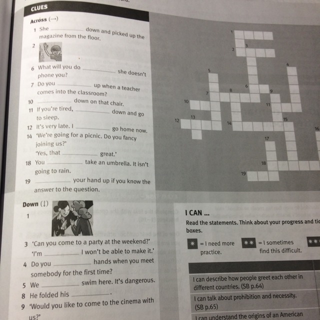 Use the clues to complete the crossword. Self check 1 read the clues and complete the crossword. Self check 6 read the clues and complete the crossword. Self check 5 read the clues and complete the crossword. Self check 2 read the clues and complete the crossword.