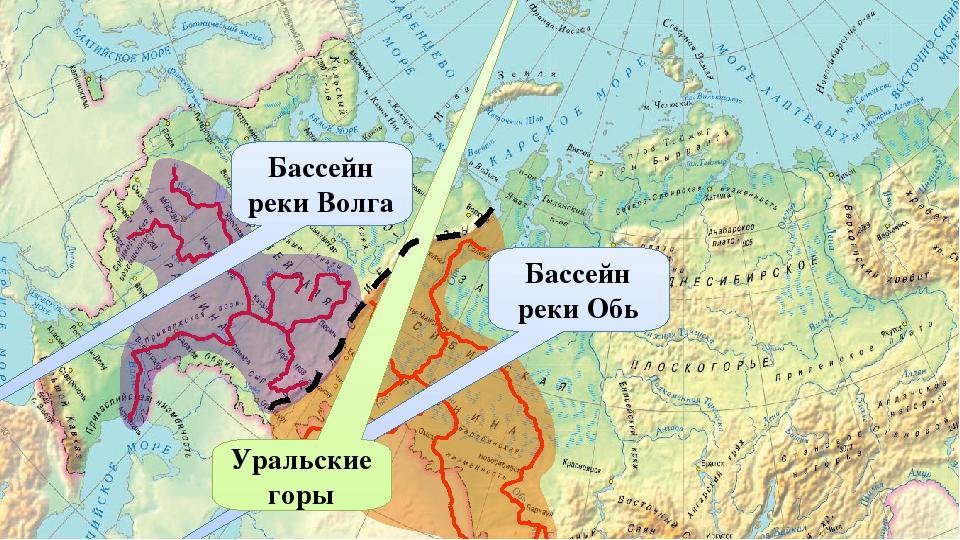 Карта бассейнов рек