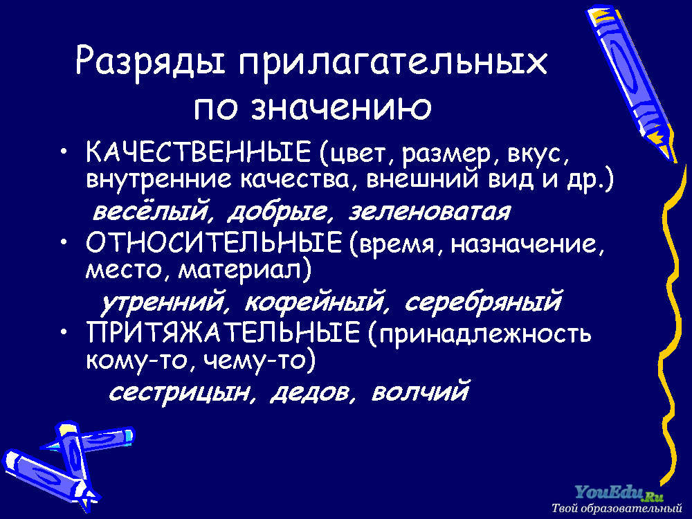 Урок презентация разряды прилагательных 5 класс