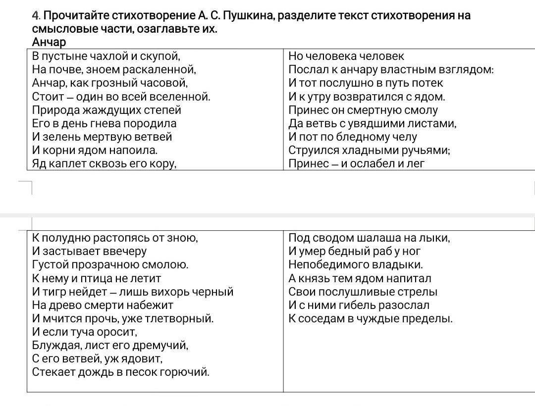 На какие части можно поделить текст. Стихотворение Анчар Пушкина текст. Анчар стих Пушкина текст. Анчар стих Пушкина текст стихотворения. Анчар стихотворение Пушкина читать.