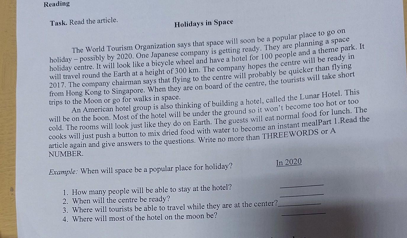 Task 1 reading 9 класс. Reading task for Space.