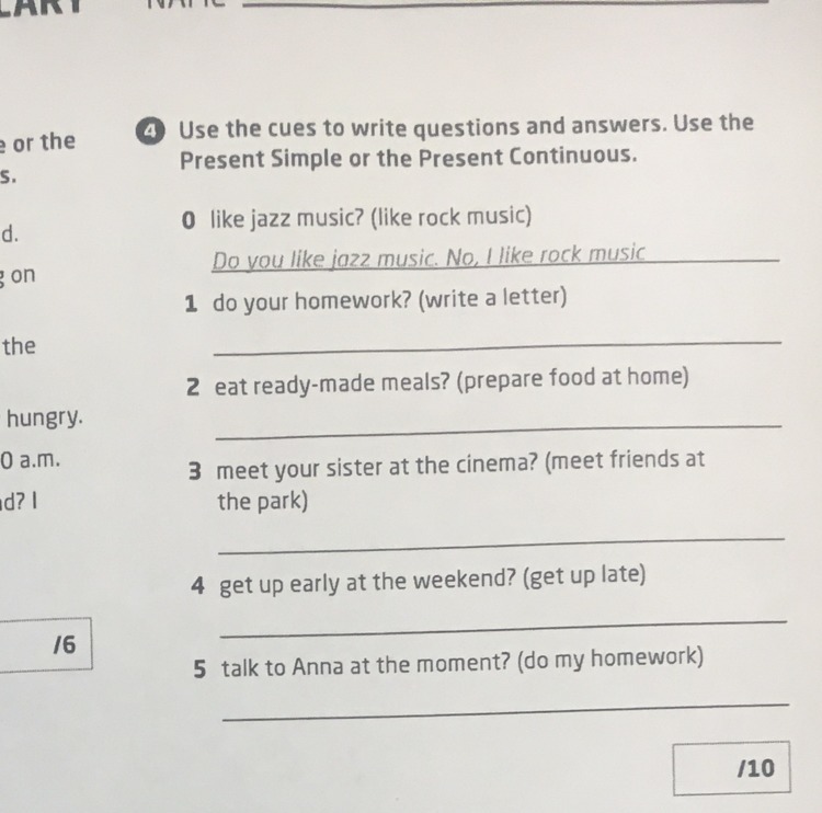 Write questions and answers перевод на русский. Use the cues to write questions and answers.