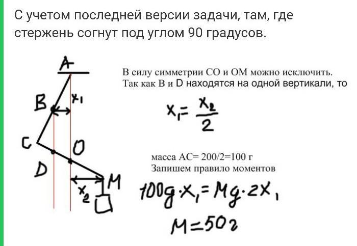 Стержень подвешен на нити. Стержень массой 200 г согнули посередине под прямым углом. Стержень согнули под углом. Стержень массой м 4 кг согнули посередине и подвесили на нити.