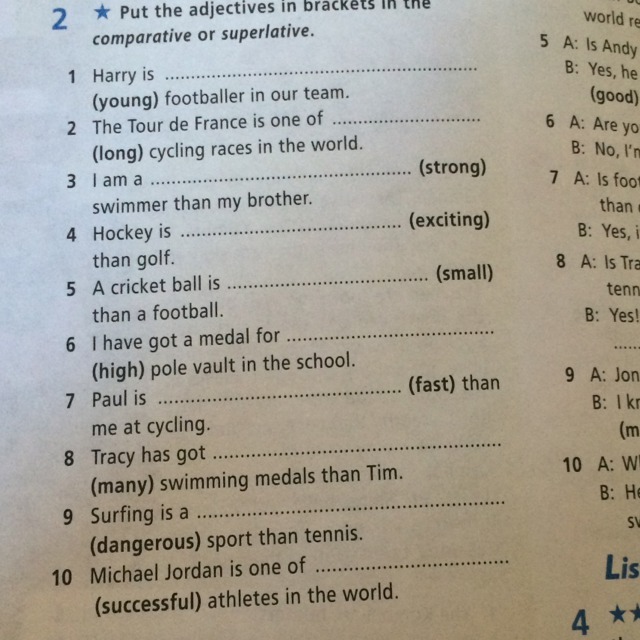 Ответь номер 2. Adjectives in Brackets. Put the adjectives in Brackets in the Comparative or Superlative перевод на русский с английского. Put the adjectives in Brackets into the correct Comparative or Superlative form 5 класс ответы. Put the adjectives in Brackets into the Superlative form.