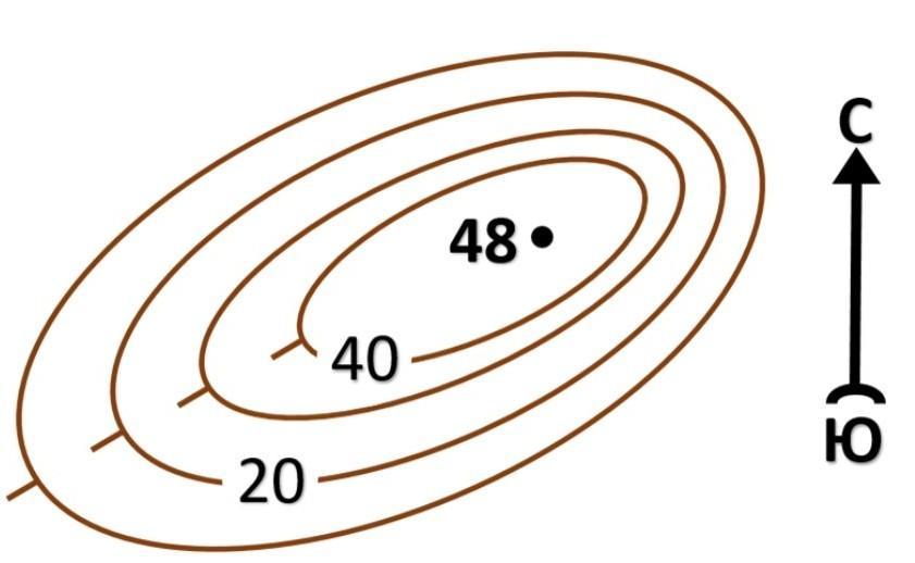 Системы 20 из 40. Изображение холма горизонталями. Задания по горизонталям. Построение горизонталей. Высота холма по горизонталям.
