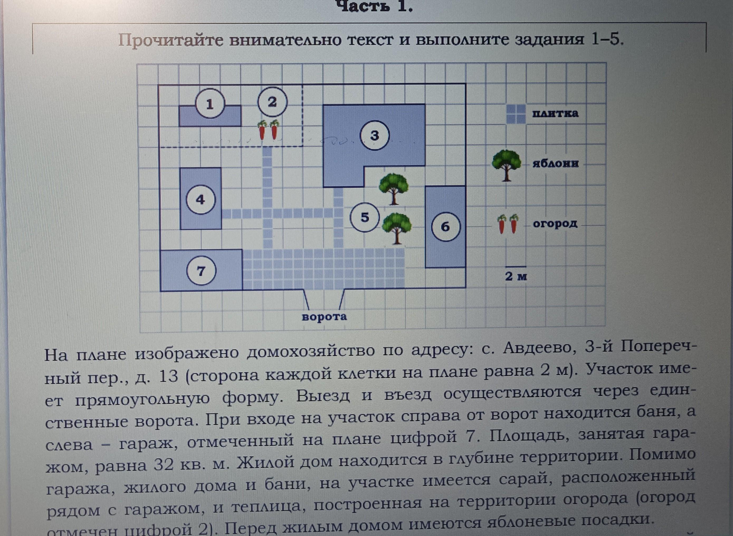 На плане изображено плодоовощное хозяйство сторона каждой клетки на плане равна 20