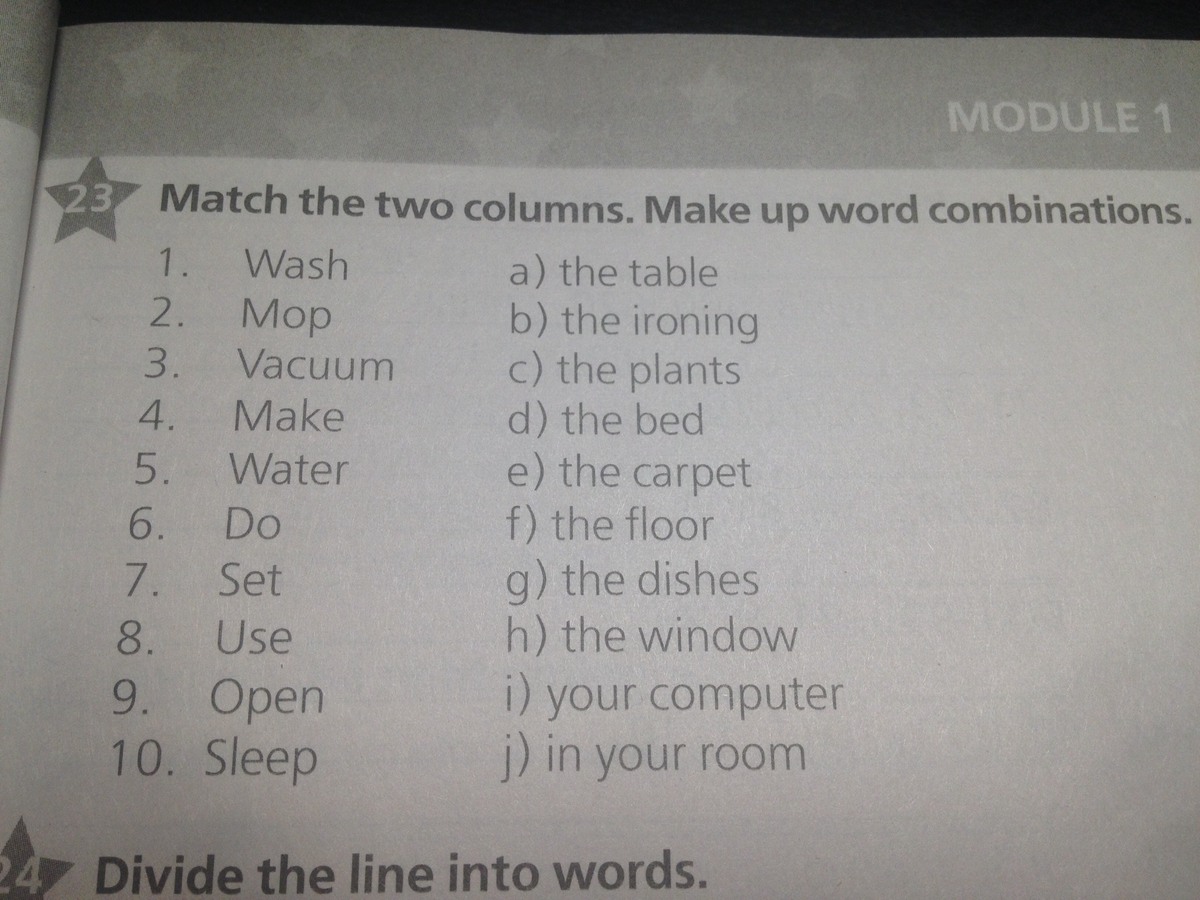 Match english and russian word combinations