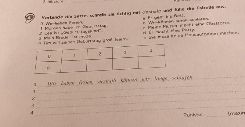 Schreib die sätze. Schreib Sätze in die Tabelle гдз. Verbinde die Sätze schreib Sie richtig mit deshalb ответы. Schreib Sätze in die Tabelle запишите предложения в таблицу Lea. Verbinde die Sätze mit deshalb 6 класс.