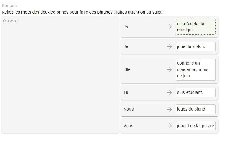 Faites les phrases