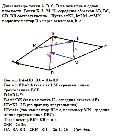 квадрат ABCD и трапеция KMNL не лежат в одной плоскости.