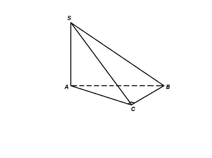 В основании пирамиды dabc лежит прямоугольный треугольник. Пирамида SABC С высотой sa в основании которой лежит прямоугольный.