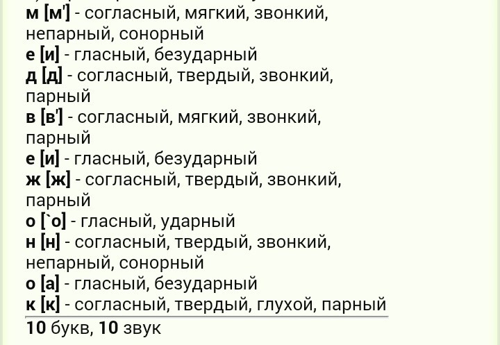 «Медведь» фонетический разбор слова по составу