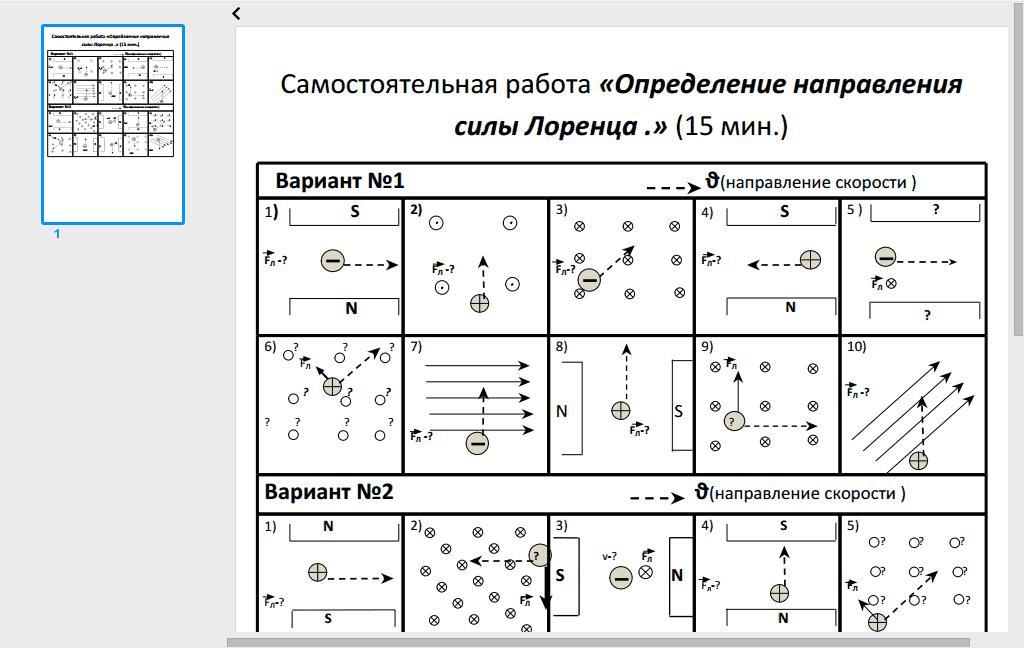 Определите величину и направление силы лоренца действующей на протон в изображенном на рисунке 2