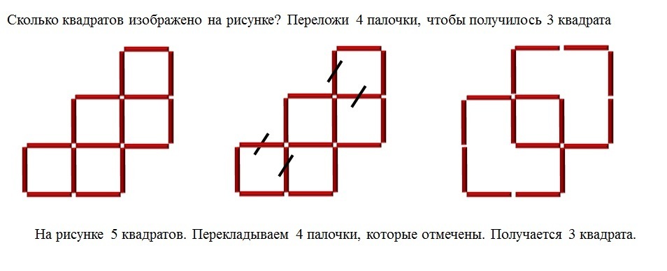 Сколько квадратов на рисунке 1. Сколько квадратов изображено на рисунке. Сколько квадратов изображено на чертеже. Сколько квадратов изображено на рисунке переложи 4 палочки. Переложи три палочки чтобы получилось три квадрата.