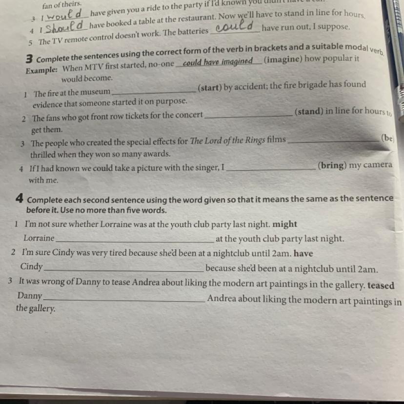 Complete each sentence so that it. Before sentences. second sentence. complete the second sentence so that it means the same as the first use the word to five including. complete each sentence using the proper verbal from.